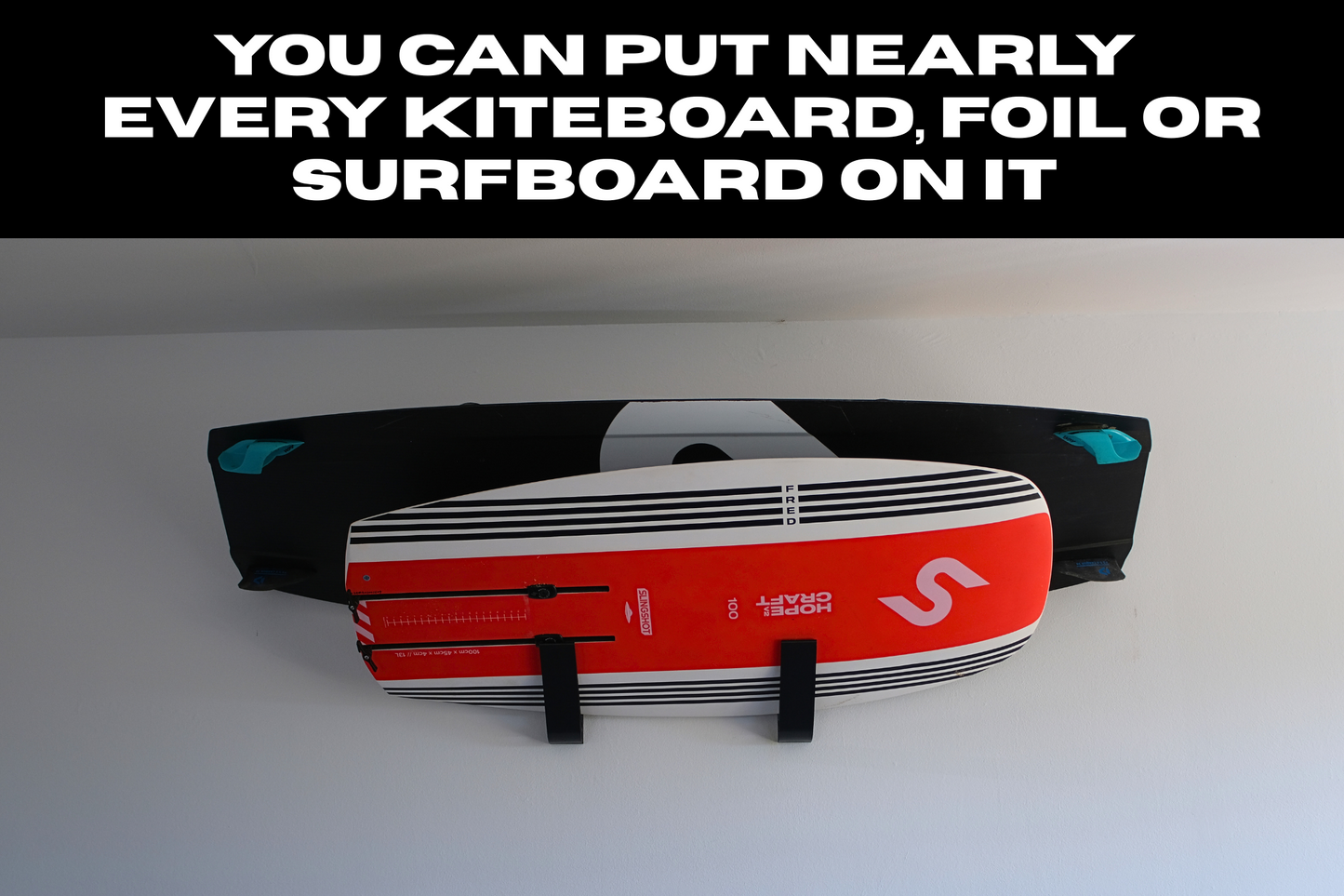 Wandhalterung für 2 Kitesurf Boards - Kompatibel mit Kite, Foil, Wave und Surfboards